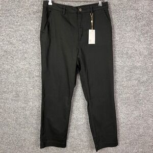 Quince Black Pants Size‎ 12 Women's Cropped Straight leg Casual Trousers